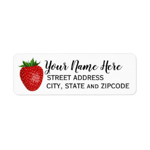 Strawberry Personalized Return Address Labels