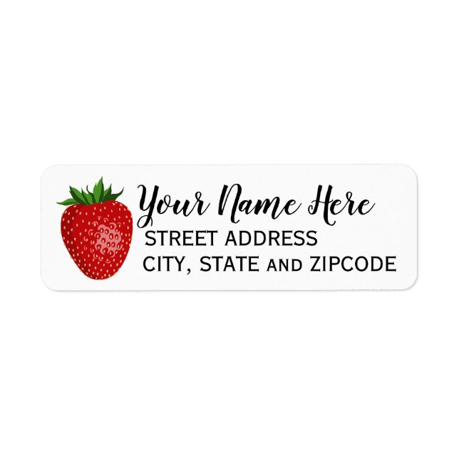 Strawberry Personalized Return Address Labels (Front)