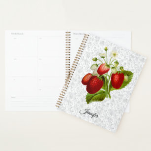 Strawberry Personalized Spiral Planner Notebook