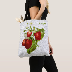 Strawberry Personalized Tote Bag Lace Look