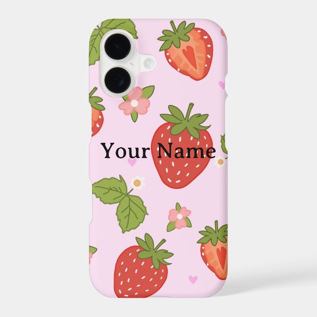 Strawberry Phone Case | Personalized Name Case (Back)