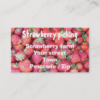 Strawberry picking business card