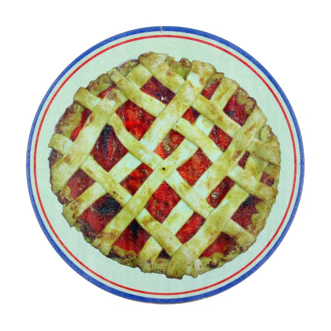 strawberry pie glass cutting board (Front)