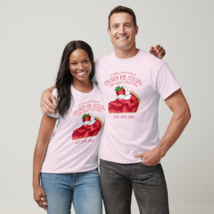 Strawberry Pie Slice Whipped Cream Bakery Dessert T-Shirt