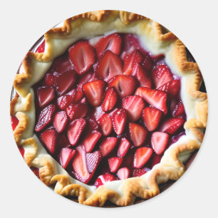 Strawberry Pie with Crust Classic Round Sticker