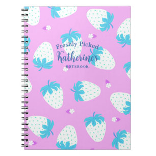 Strawberry Pink Blue Notebook