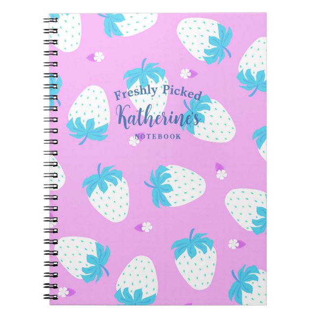 Strawberry Pink Blue Notebook (Front)