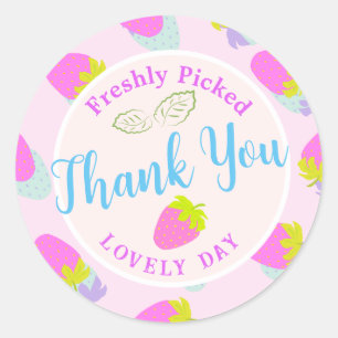 Strawberry Pink Classic Round Sticker