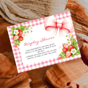 Strawberry Pink Gingham Display Shower Card