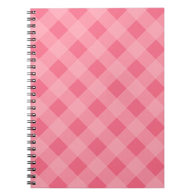 Strawberry Pink Gingham Notebook (Front)