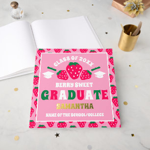 Strawberry Pink Graduation Party Guest Book