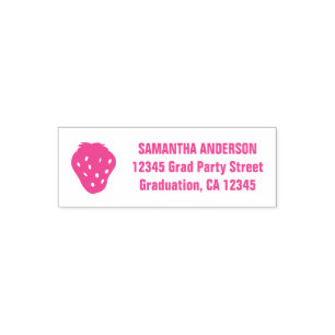 Strawberry Pink Graduation Return Address  Self-inking Stamp