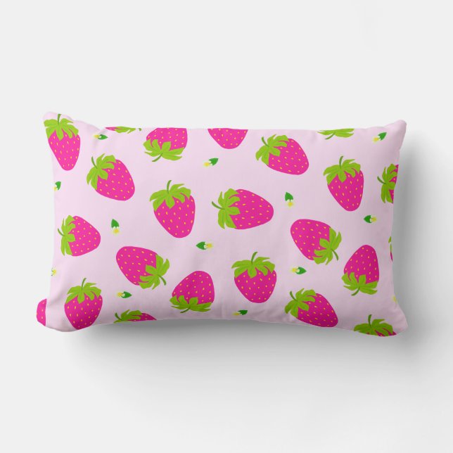 Strawberry Pink Lumbar Pillow (Front)