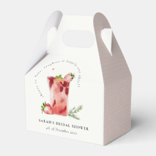 Strawberry Pink Margarita Cocktail Bridal Shower Favor Box