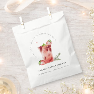 Strawberry Pink Margarita Cocktail Bridal Shower Favour Bag