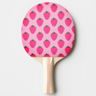 strawberry pink pattern ping pong paddle