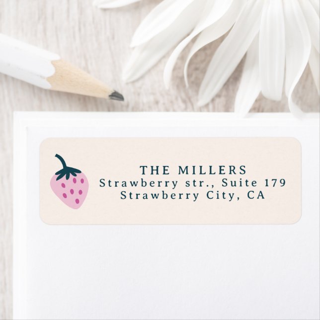 Strawberry pink Return Address Label (Insitu)