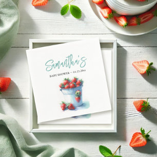 Strawberry Pint Baby Shower Napkin