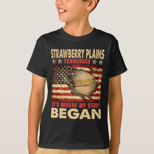 Strawberry Plains Tennessee Usa Flag 4th Of July T-Shirt