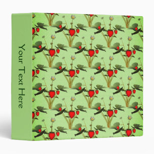 Strawberry Plants Pattern Personalized Binder