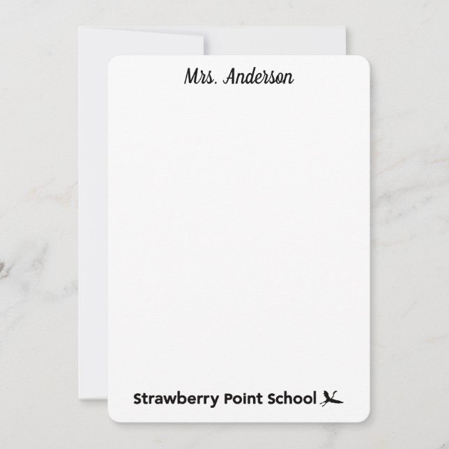 Strawberry Point Stationery (click to personalize) Card (Front)
