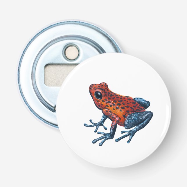 Strawberry Poison dart frog Bottle Opener (Front)