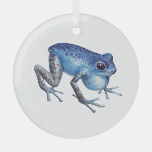Strawberry Poison dart frog Glass Ornament