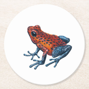 Strawberry Poison dart frog Round Paper Coaster