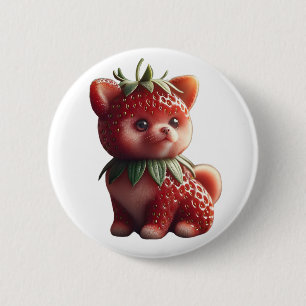 Strawberry Pomeranian 2 Inch Round Button