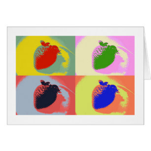 Strawberry Pop Art Note Card