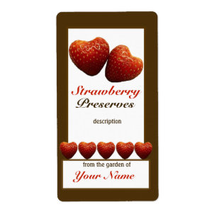 Strawberry Preserves Canning Jar Label 1