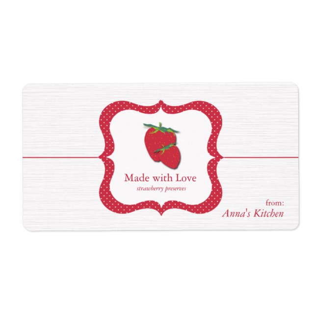 Strawberry Preserves - Food Container labels (Front)