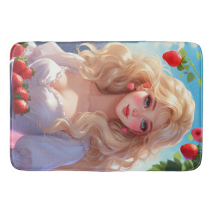 Strawberry princess  bath mat