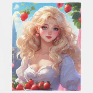 Strawberry princess  fleece blanket