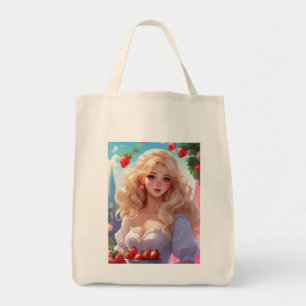 Strawberry princess tote bag