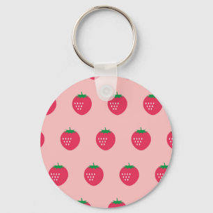 Strawberry Print Keychain