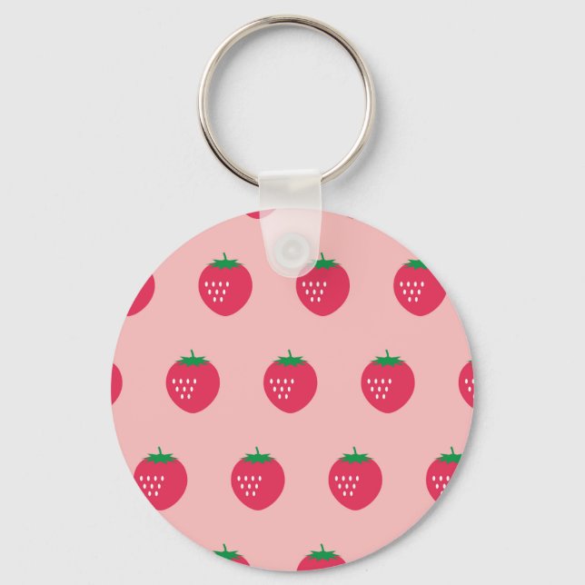 Strawberry Print Keychain (Front)