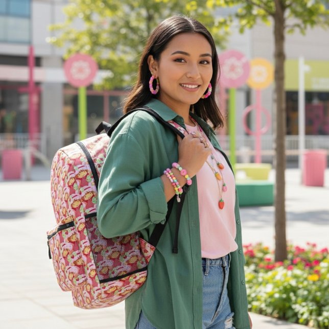 Strawberry Printed Backpack (Creator Uploaded)