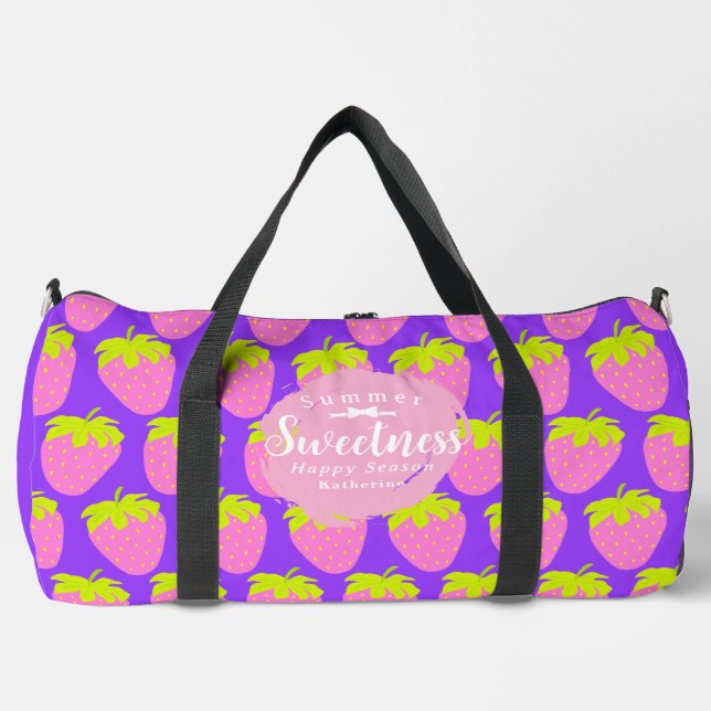 Strawberry Purple Duffle Bag (Front)
