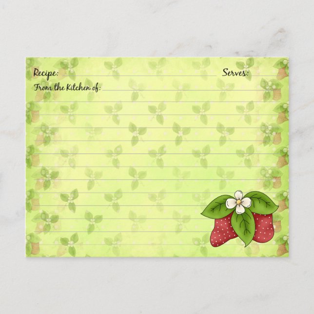 Strawberry Recipe Cards (Front)