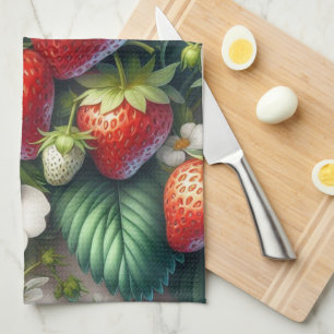 Strawberry Red Berry Fruit Kitchen Towels