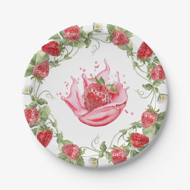 Strawberry Red Paper Plate (Front)