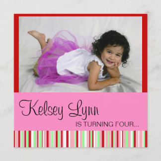 Strawberry Red Pink Invitation