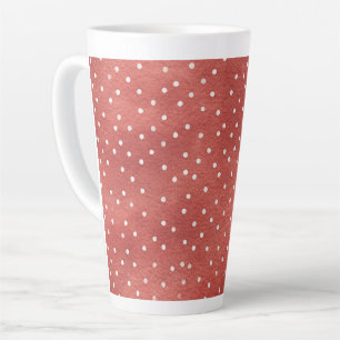 Strawberry Red White Dots Latte Mug