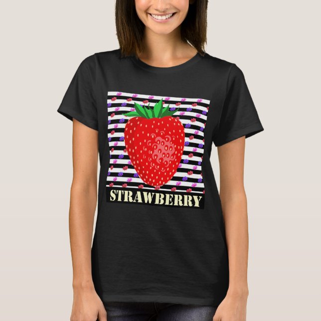 Strawberry Retro Stripes T-Shirt (Front)