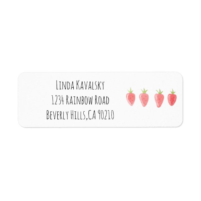 Strawberry Return Address Label (Front)