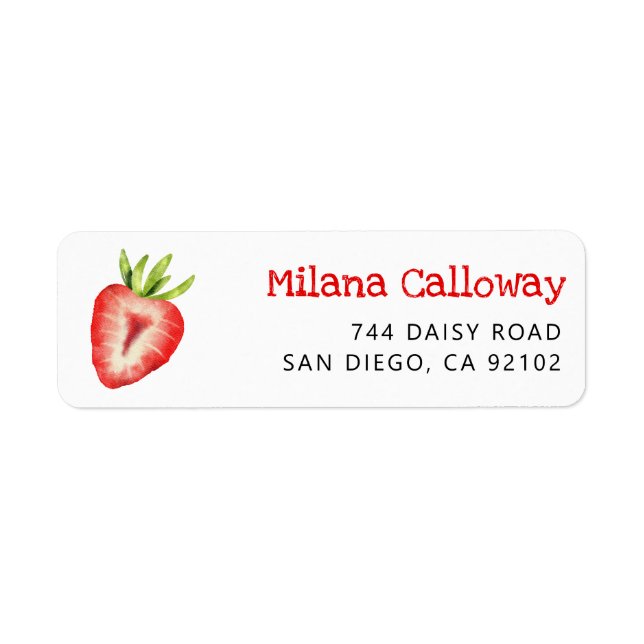 Strawberry Return Address Label (Front)
