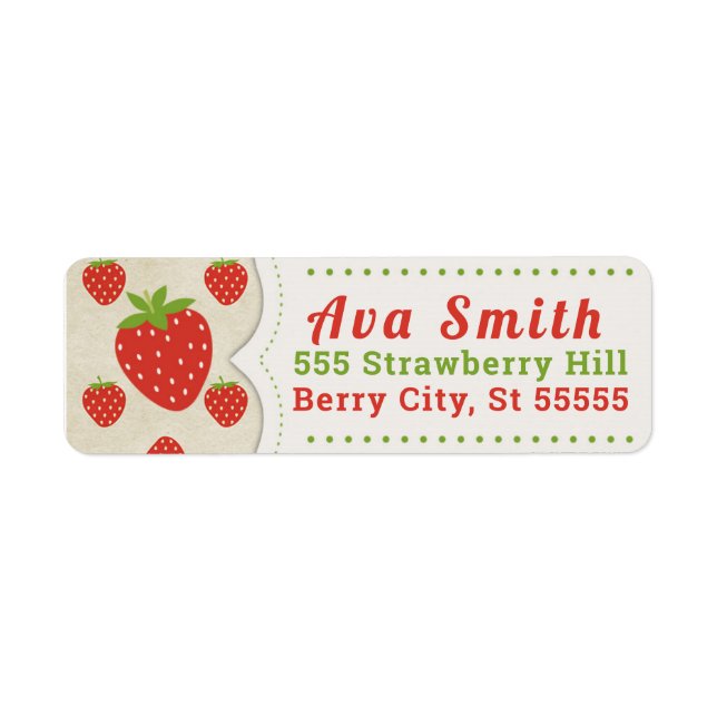 Strawberry Return Address Labels (Front)