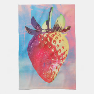 Strawberry Risograph Kitchen Towel