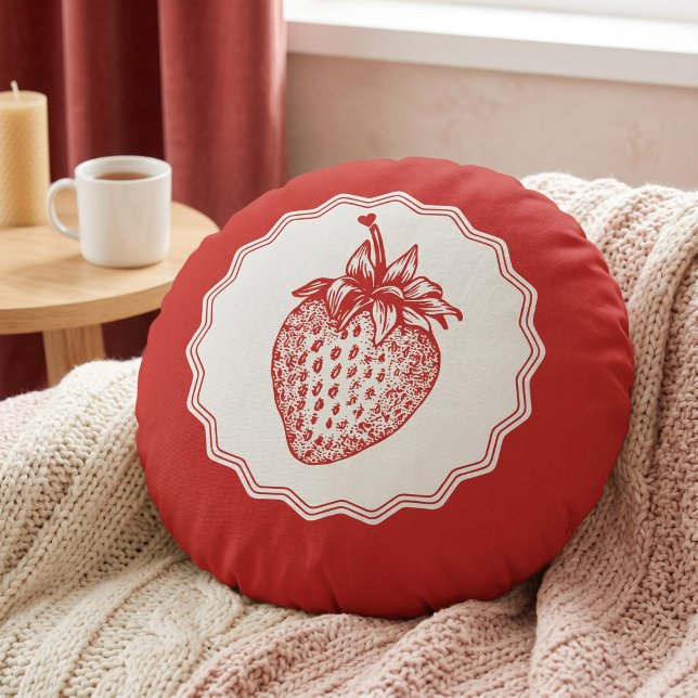 Strawberry Round Pillow (Creator Uploaded)